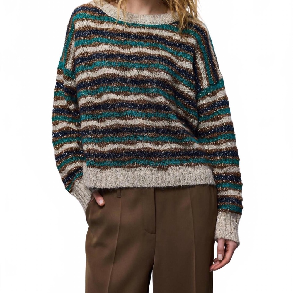 Alpaca Crewneck Sweater In Multi color metallic